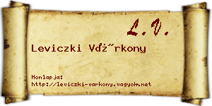 Leviczki Várkony névjegykártya
